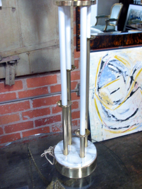 Satin Brass Candlestick Lamp by Stiffel