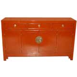 Used Red Lacquer Sideboard