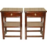 A Pair Of Ju Mu Wood End Tables