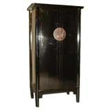 Antique Black Lacquer Armoire