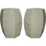 A Pair Of White Porcelain Stools