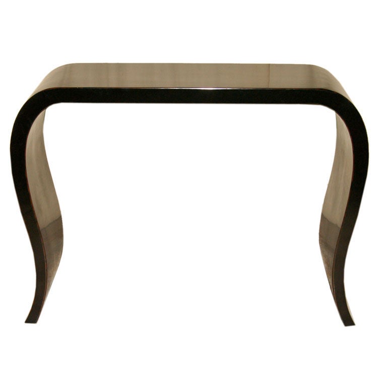 Black lacquer Console Table With Curve Legs at 1stDibs