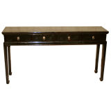 Black Lacquer Table With Four Drawers