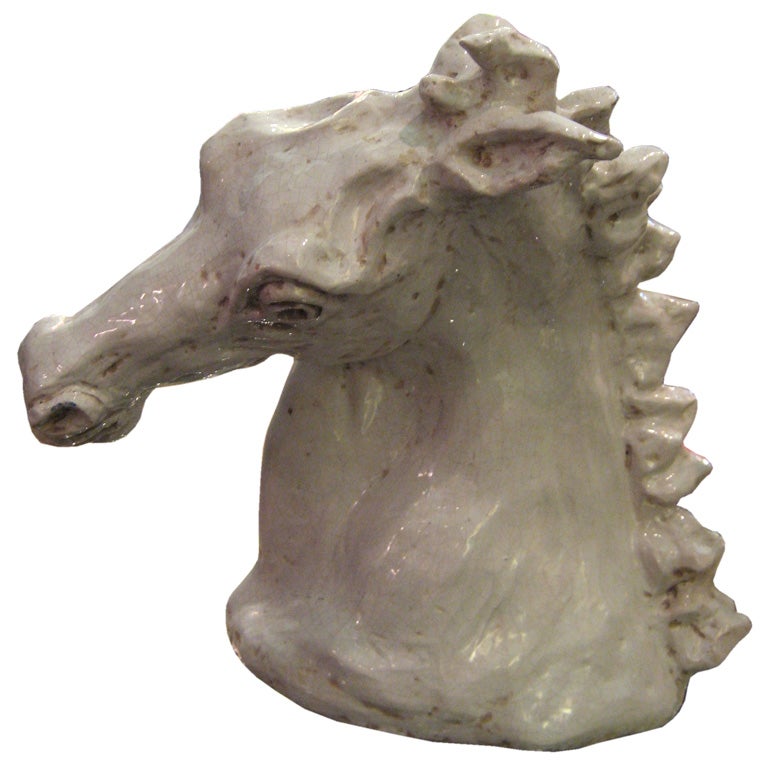 Large Italian Ceramic Horse Head, circa 1950's