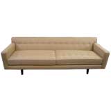 Edward Wormley for Dunbar Mahoghany frame tufted sofa