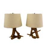 Sculptural Driftwood table lamps