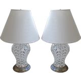 1960's Pair of Murano glass table lamps