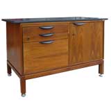 Jens Risom slate top Walnut console