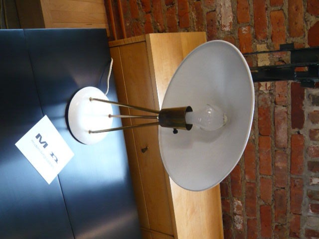 Rare 1950's Italian Milk glass brass tripod adjustable lamp