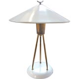 Rare 1950
s Italian Milk glass brass tripod adjustable lamp
