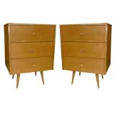 Pair of Paul McCobb 3 drawer commodes