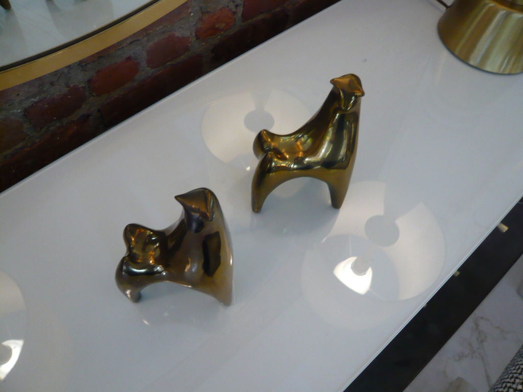 1960's Brass Bull Bookends
