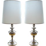 PAIR OF 1960
S STIFFEL LAMPS IN MIRROR POLISHED NICKEL