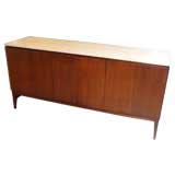 Paul McCobb 6 door tri fold sideboard with Travertine top