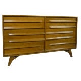 Solid Cerused Oak Sculptural 8 Drawer Dresser after Laszlo