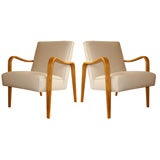 Pair of Thonet Bentwood Maple Armchairs