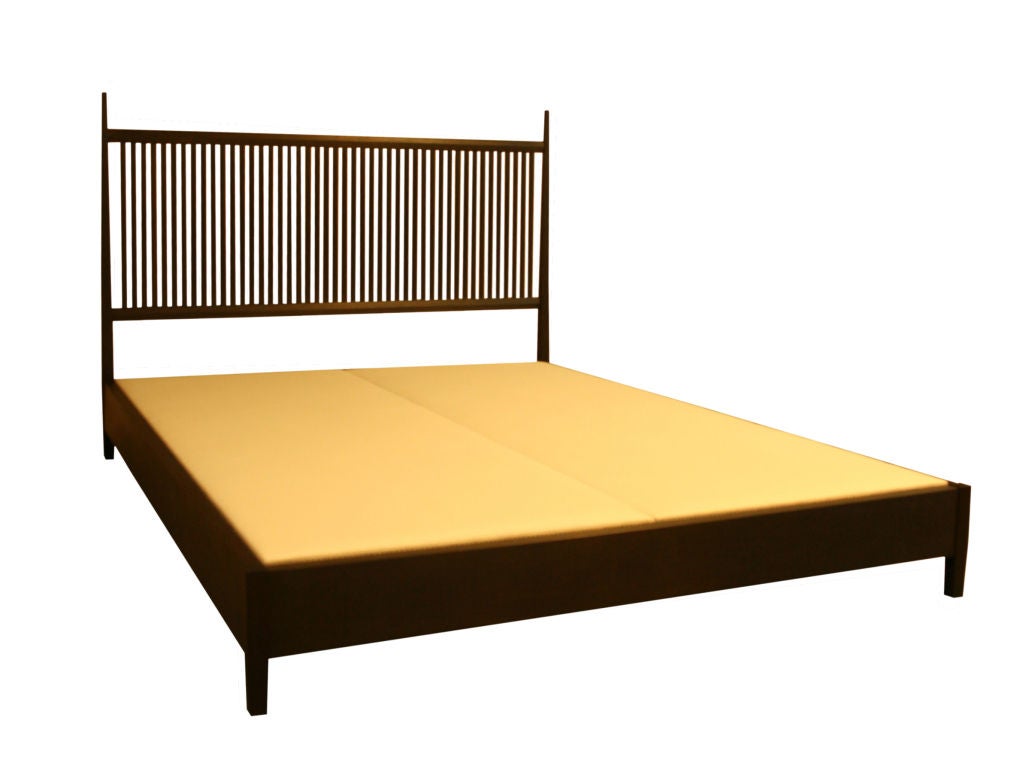 Contemporary Nichol Walnut Platform Bed For Sale