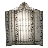 Lovely Three Paneled Decorative Iron Screen (France)