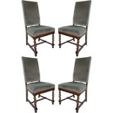 Antique Four Late 19th Century Jacobean Style Chairs