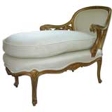 Antique Lovely  Diminutive 19th century, French Gilt Chaise Lounge