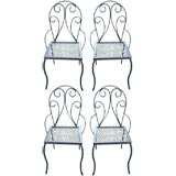 Set of Four Mid-Century Iron Garden Chairs