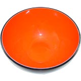 Modern Glass Orange 
Black Salad Bowl .