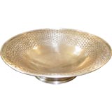 Large Pewter Hand Echted Bowl