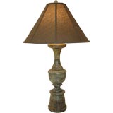 Large  Pair, Spanish Wooden Lamps