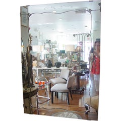 Vintage Massive Art  Deco  Mirror Framed  Hand Etched  Mirror