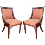 Pair, Regency Style Mahogany Gondola Chairs
