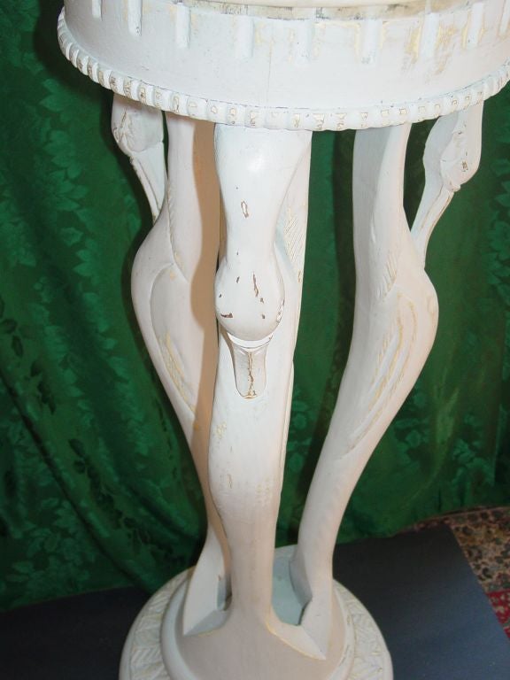 Pair, Art Deco Hand Carved  Swan Pedestals/Stands