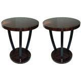 Handsome Pair of Art Deco Maccassar Wood Side Tables