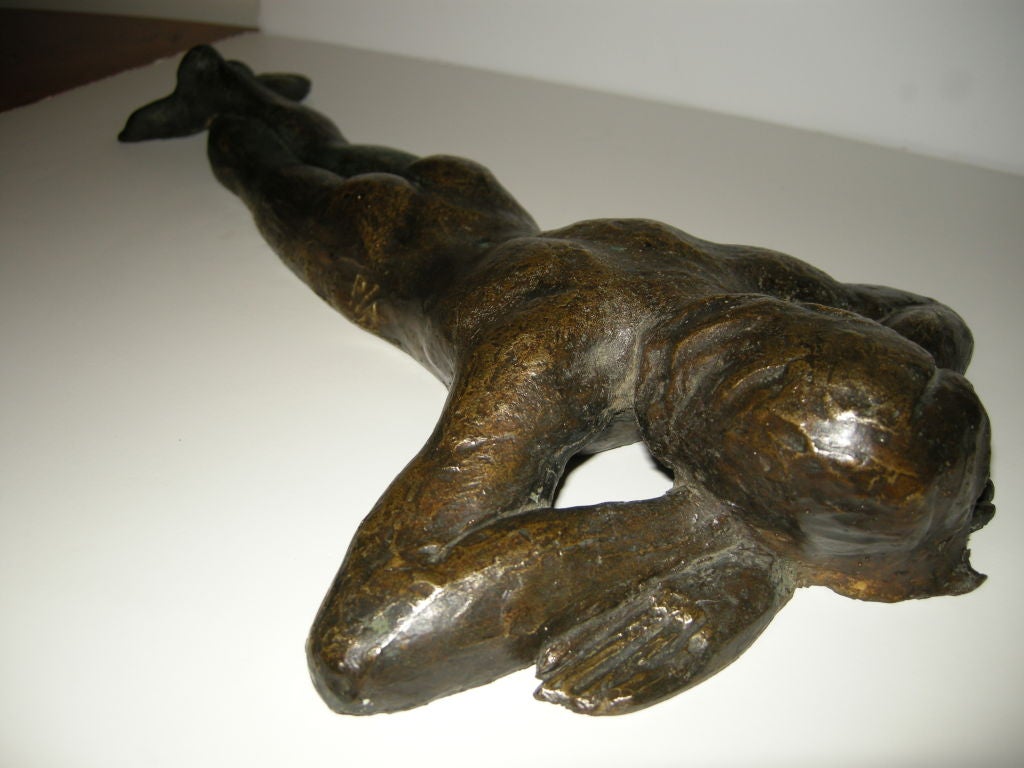 Bronze Male Nude "The Sunbather" Sgn, Victor Salmones