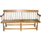 Antique Charming American Meeting House Bench New England