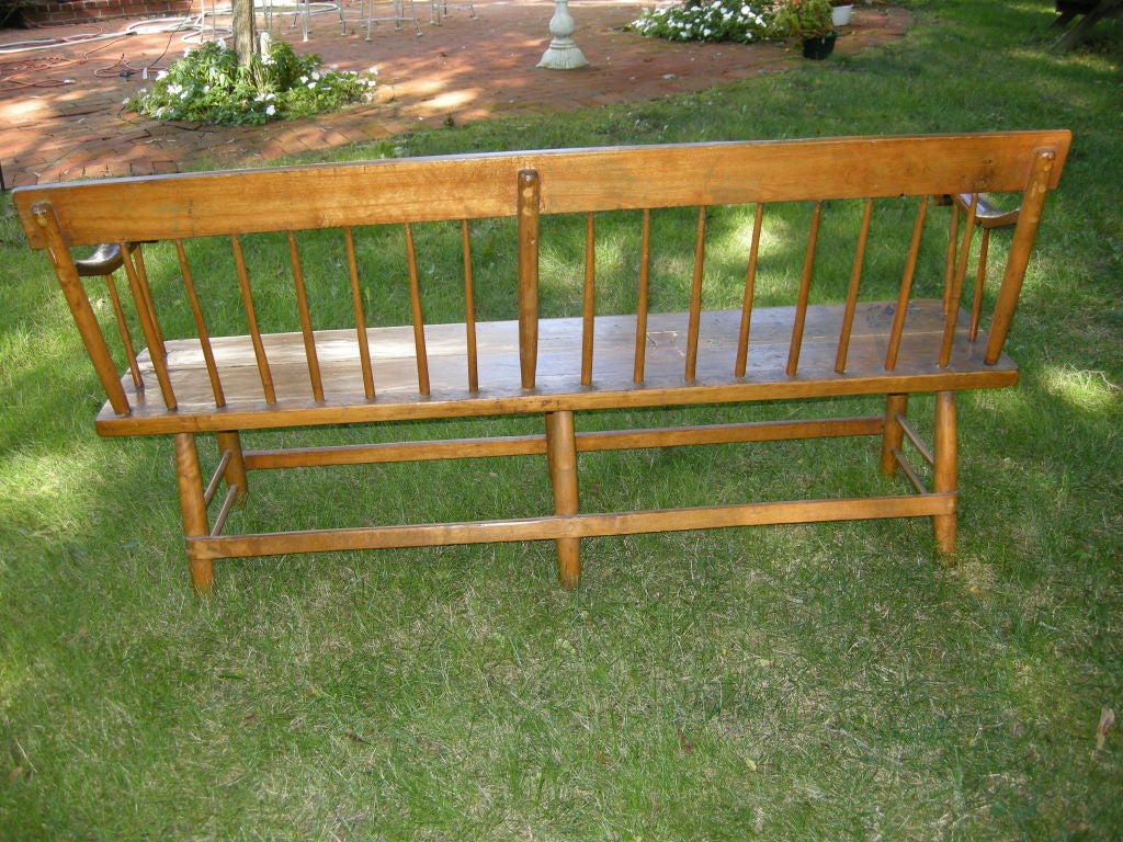 Pine Charming American Meeting House Bench New England