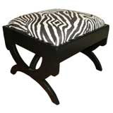 Late 19th C  Zebra Print Stool (Empire)