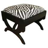 Antique Late 19th C  Zebra Print Stool (Empire)