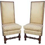 Antique Pair of William  & Mary Style Slipper Chairs