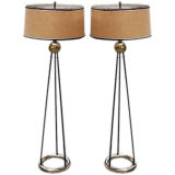 Vintage Pair, Tripod Floor Lamps