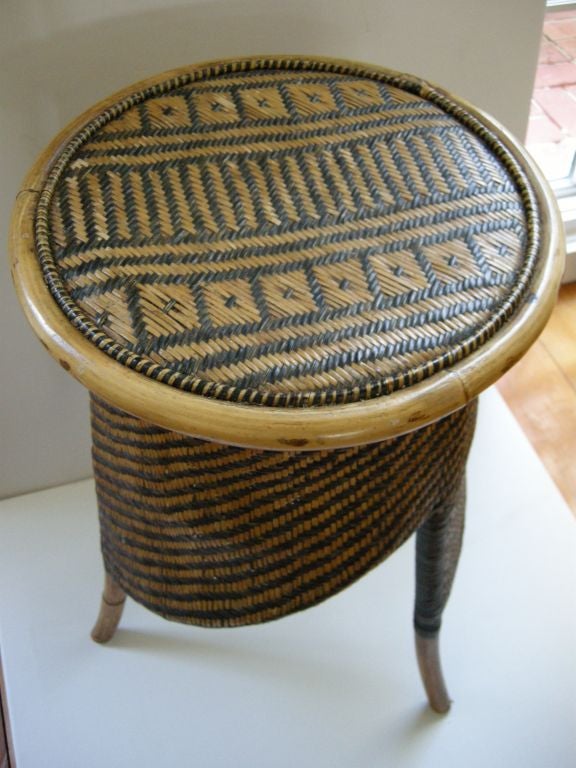 Pair, West African Cane Side Tables