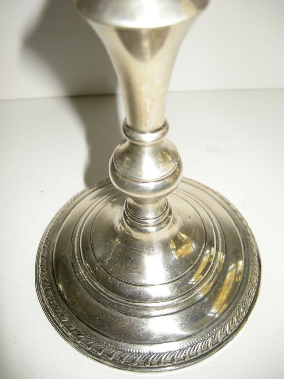 Pair, Sterling Silver Candle Holders