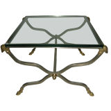 Polished Steel & Brass End Table/Side Table