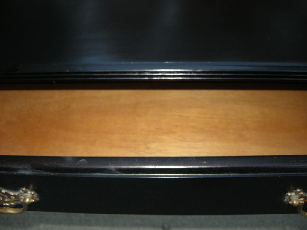 American Chinese Chippendale Ebonized Console Table