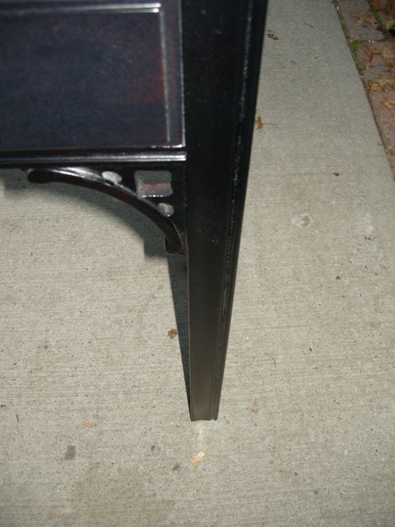 20th Century Chinese Chippendale Ebonized Console Table