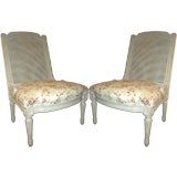 Pair, French Cane Backed Slipper Chairs