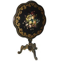 English Hand Painted /Ebonized Occasional Table.