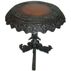 Beautiful Hand Carved Figural Raj Occasional Table.