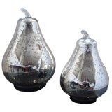Two Shapely Mercury Glass Pears