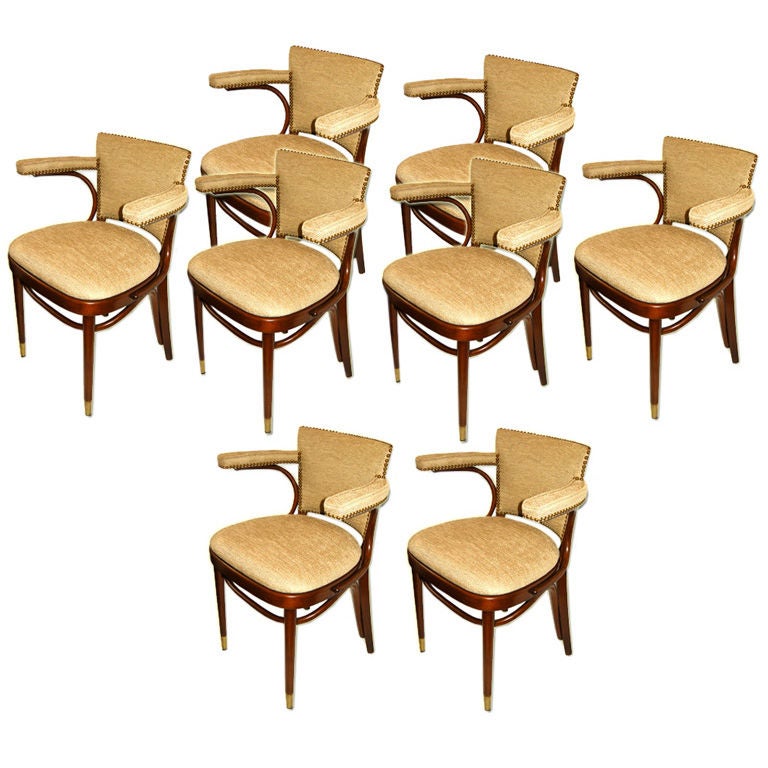 Eight Mid-Century Thonet  Dining  Chairs