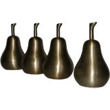 Four Hand Crafted Brushed Steel Pears.